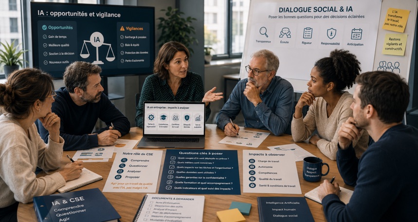 Réunion CSE autour des impacts de l'intelligence artificielle sur le travail